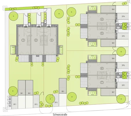 Mikrolage Grünland 37 Zorneding Reihenhäuser und Doppelhäuser