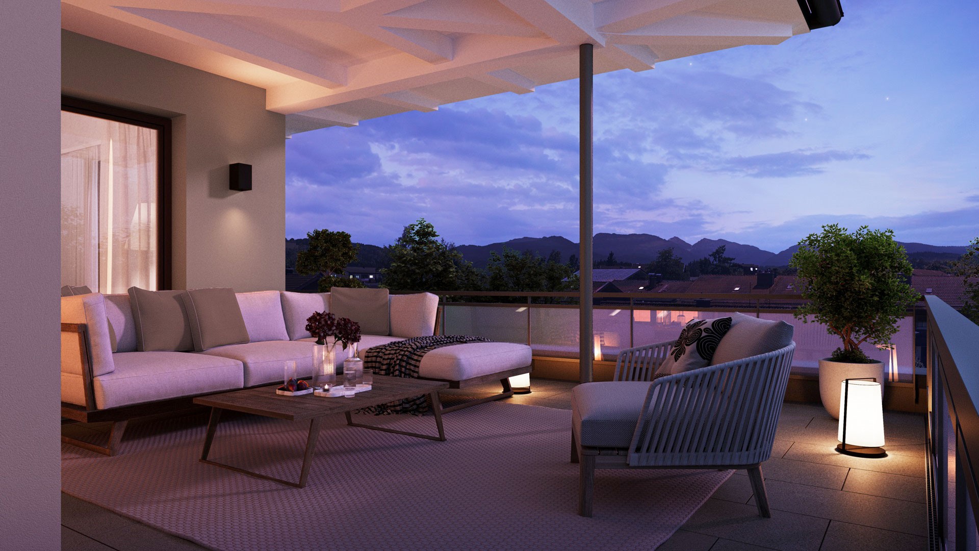 Dachterrasse Südseite Traunstein-Haslach von von Myslik Rosenheim